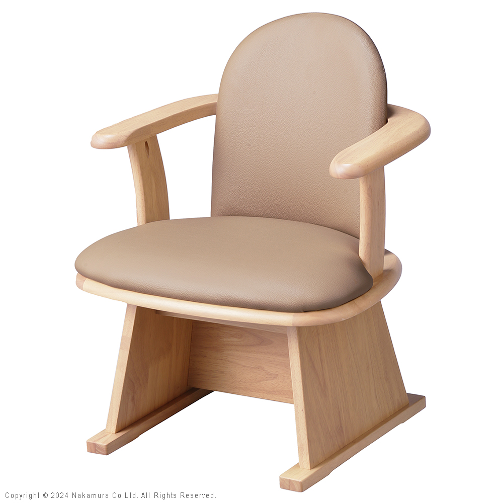 椅子 イス 回転 360度 木製 高さ調節機能 肘付きハイバック回転椅子