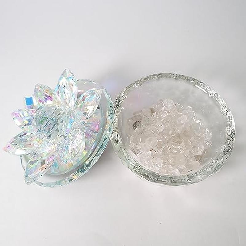 クリスタル サンキャッチャー 天然石 水晶 さざれ石 3点セット 蓮の花