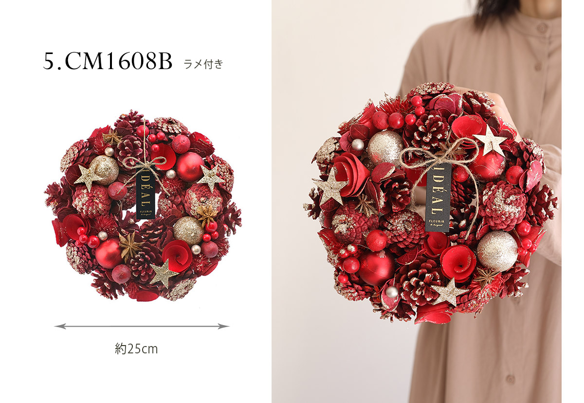 クリスマス輸入リースMサイズ クリスマスリース 玄関 クリスマス