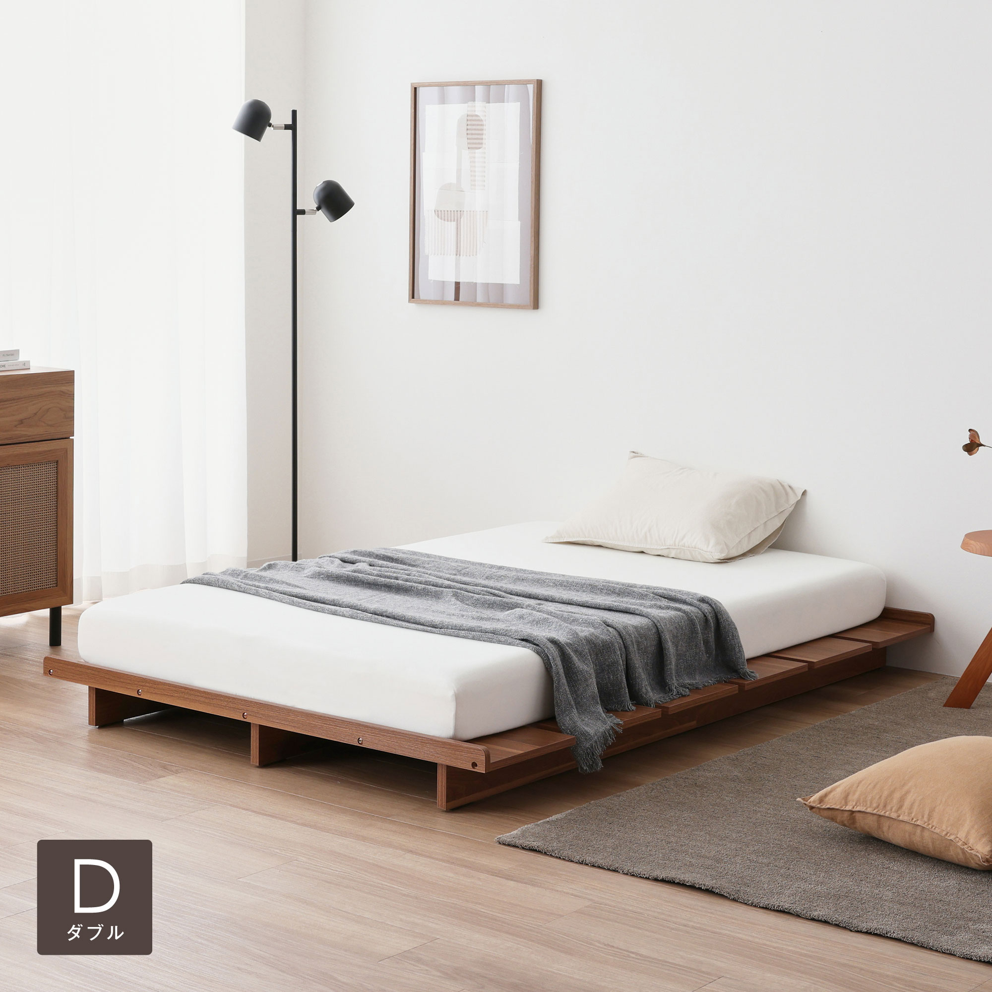 VENTOTA 【ダブル】ベッド ベッドフレーム すのこベッド ヘッドボード
