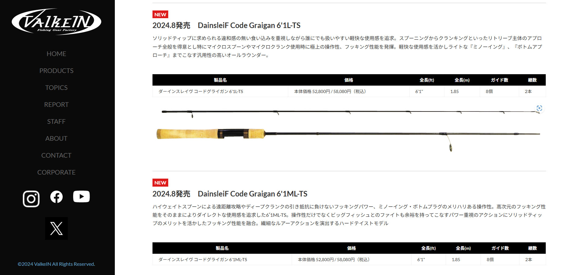 25%OFFセール】 ダーインスレイヴ コードグライガン 6'1ML-TS ヴァル