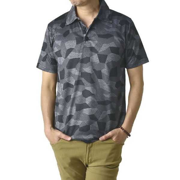 FLAG ON CREW 吸汗速乾 半袖 ポロシャツ メンズ ドライ ストレッチ