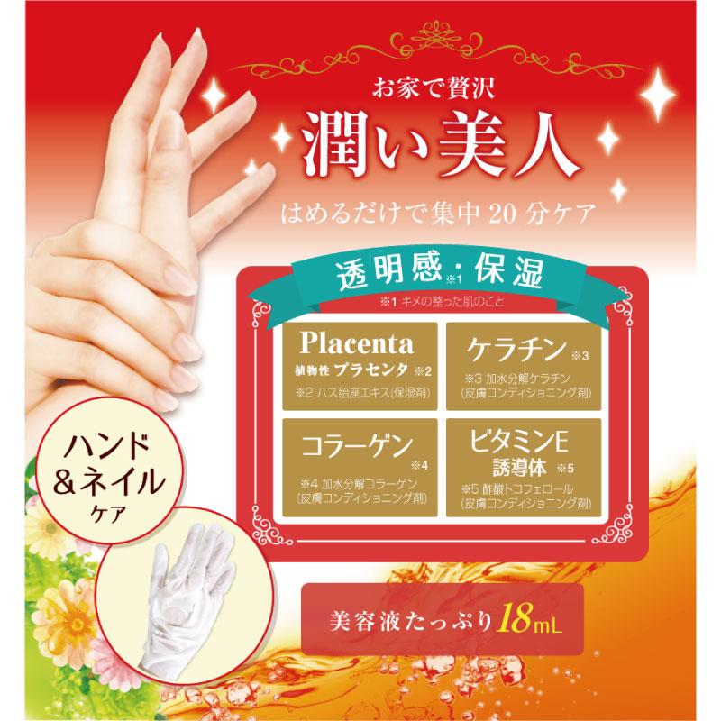 ビューティーワールド（Beauty World） BJ潤いハンドマスク 1回分