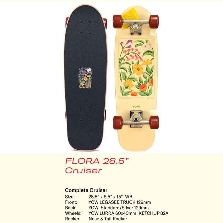 YOW（ヤウ） サーフスケート クルーザー FLORA 28.5インチ フローラ 40