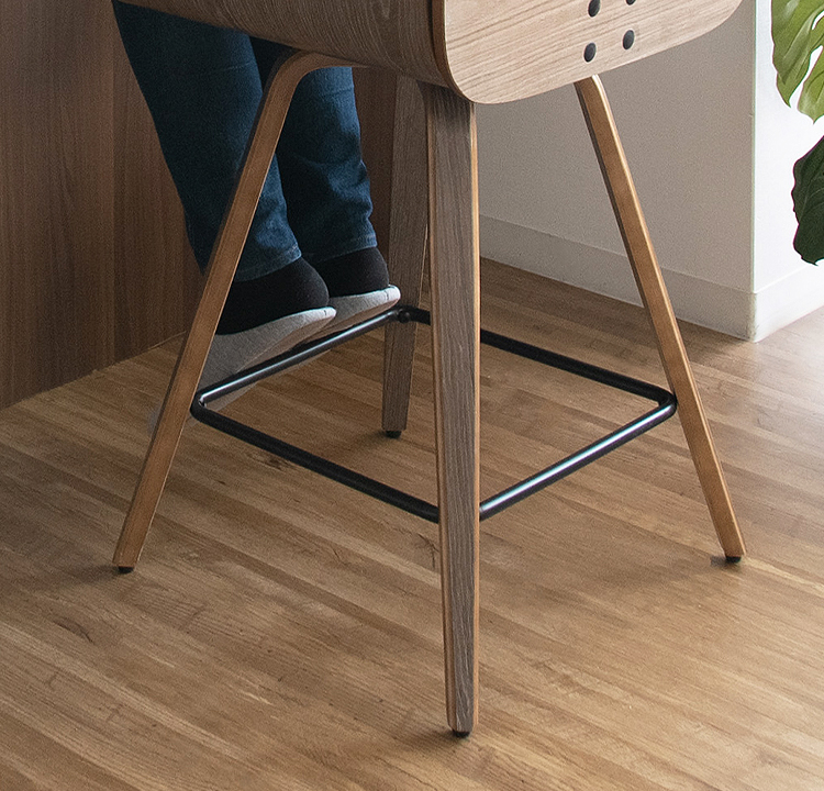 カウンターチェア バーチェア ハイスツール 木製 背もたれ付き 肘付き