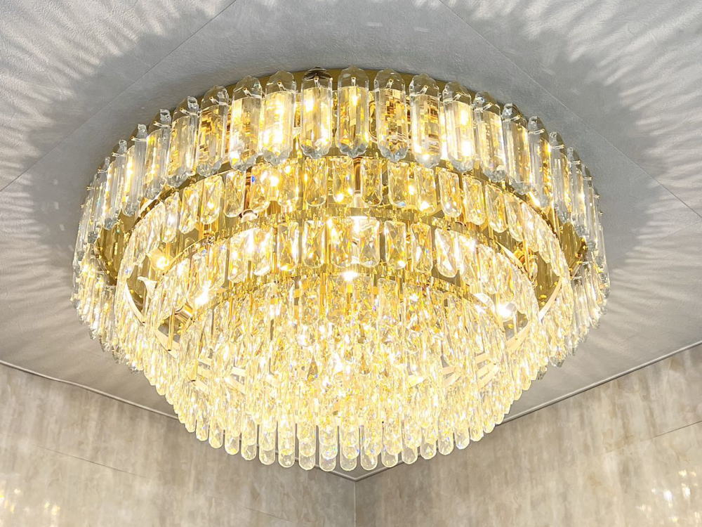 大型クリスタルシャンデリア LED付 照明 照明器具 天井直付灯 豪華