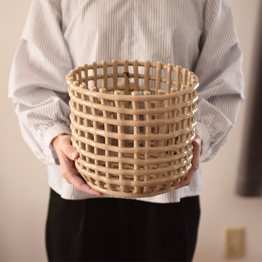 ferm LIVING ファームリビング セラミック バスケット ラージ 直径23.5