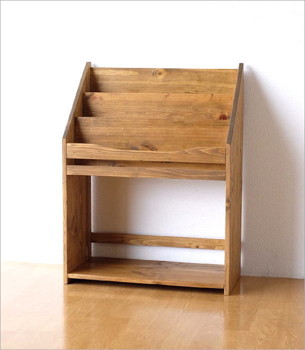 マガジンラック 雑誌 収納 マガジンスタンド 本棚 絵本ラック 木製