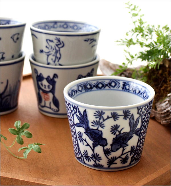 蕎麦猪口 5個セット フリーカップ そばちょこ セット 磁器 陶器 蕎麦