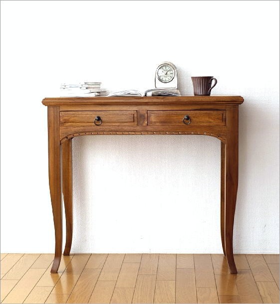 デスク 机 木製 パソコンデスク アンティーク 猫脚 スリム おしゃれ