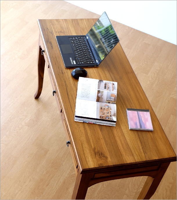 デスク 机 木製 パソコンデスク アンティーク 猫脚 おしゃれ 無垢 天然