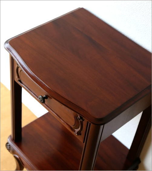 コンソールテーブル 玄関 花台 アンティーク 猫脚 引き出し 木製