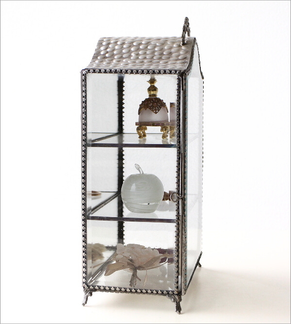 ガラスケース 真鍮 ショーケース 3段 アンティーク コレクションケース