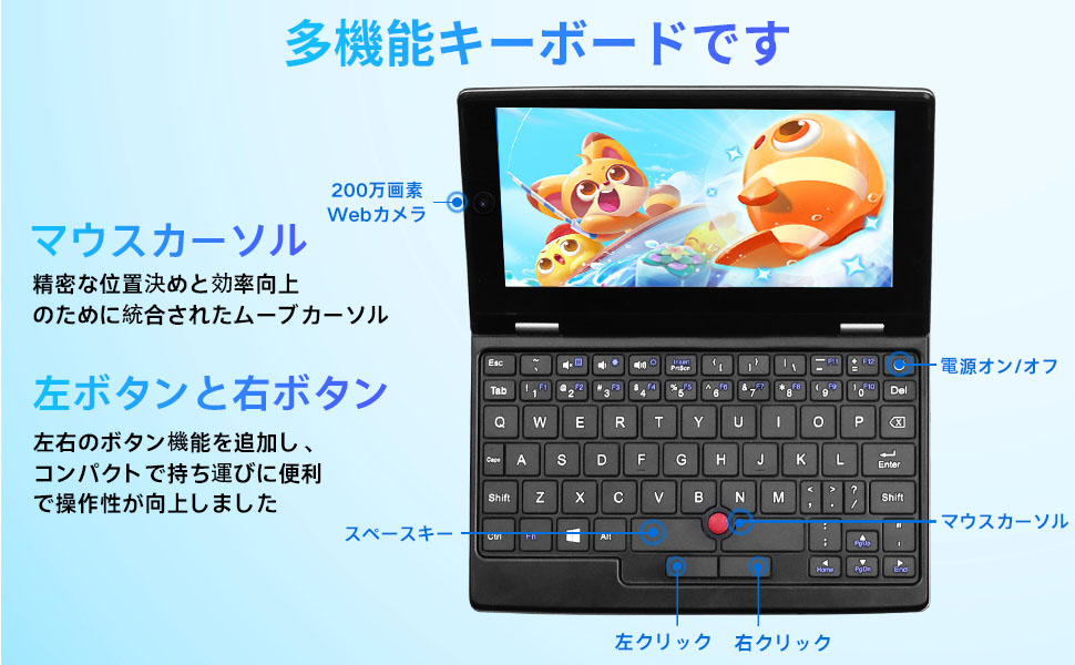 7インチ小型ノートパソコン Office2024付き 12GBメモリ Windows 11 Pro