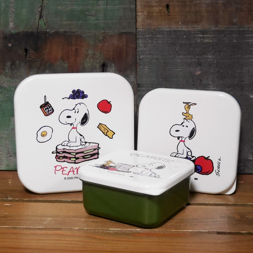 SNOOPY（スヌーピー） ランチボックス 3Pセット PEANUTS シールランチ