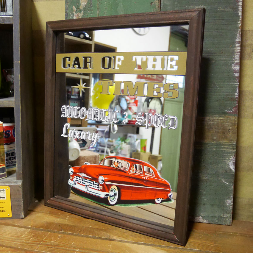 パブミラー CAR OF THE TIMES インテリア ウォールミラー 鏡 PUB