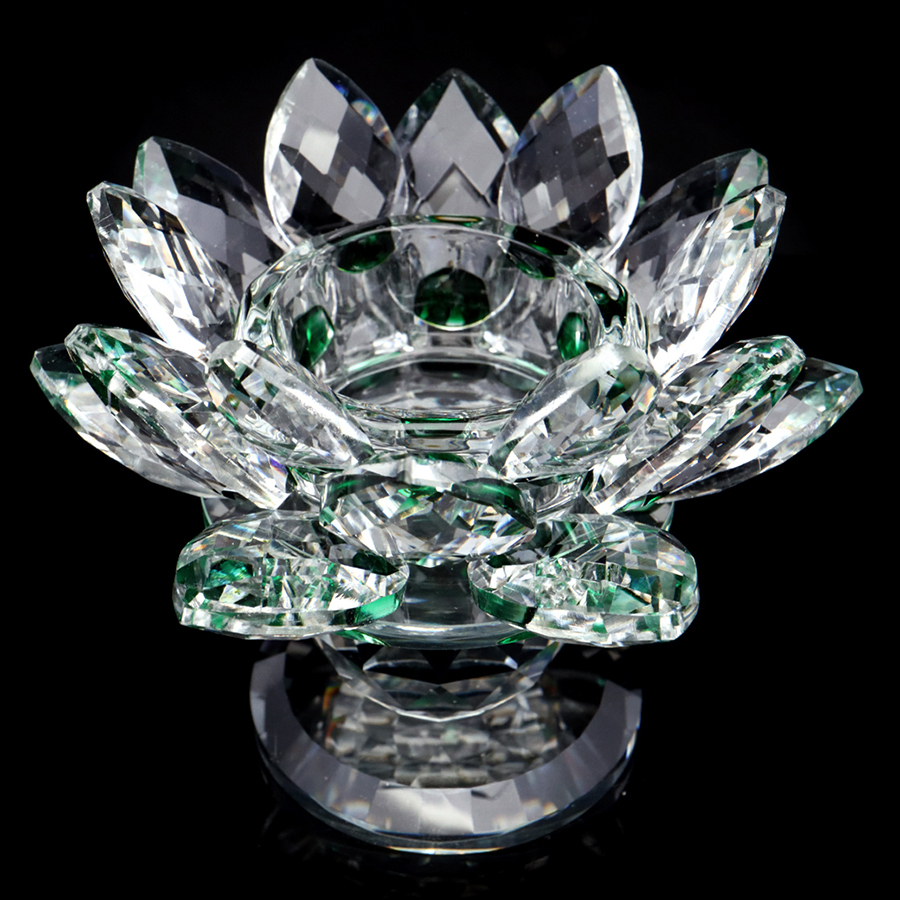 GOLD STONE 蓮の花 置物 size大 クリスタルガラス サンキャッチャー