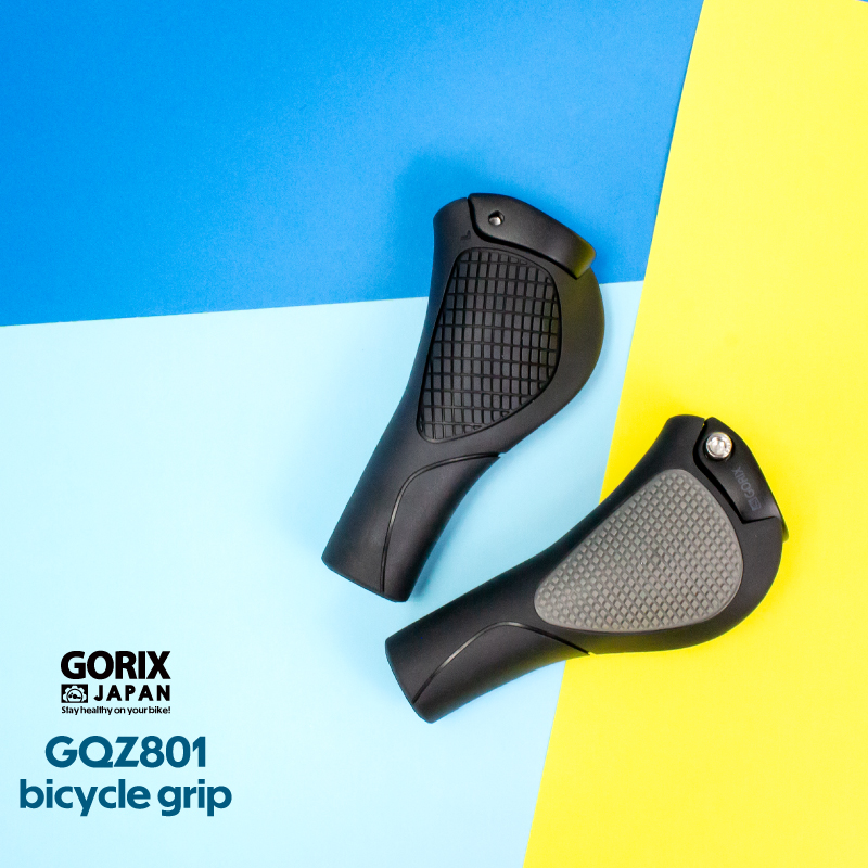 GORIX 自転車グリップ エルゴグリップ (GQZ801)黒 クロスバイク mtb