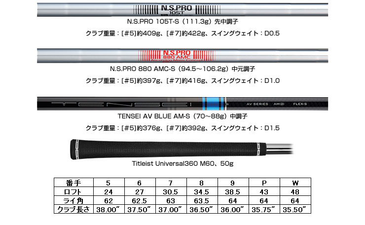 T-Series タイトリスト T200 アイアン N.S.PRO 880 AMC シャフト 6本