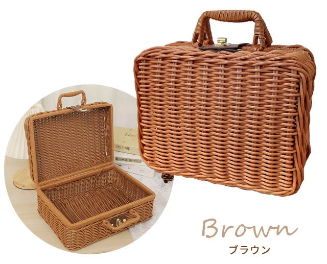 ピクニックバスケット かごバッグ Sサイズ 小さい ミニ トランク 型