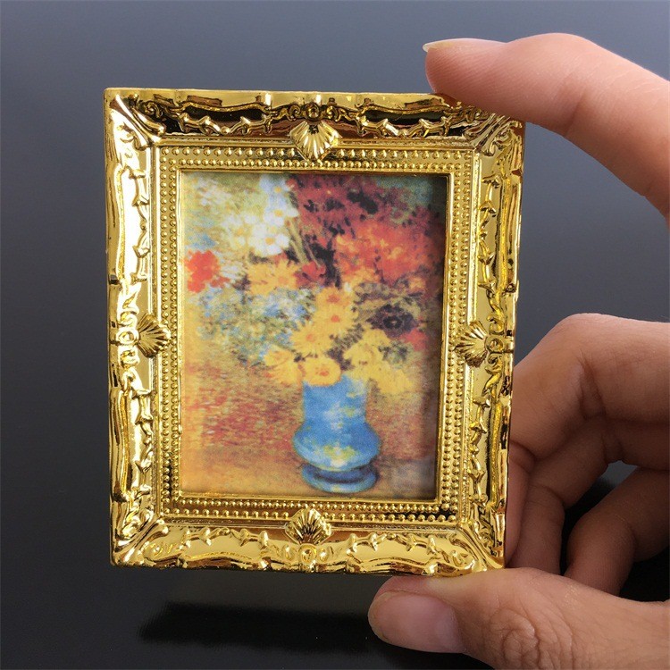送料無料 ミニチュア 雑貨 額縁の絵 ドールハウス キット 絵 絵画 1/12