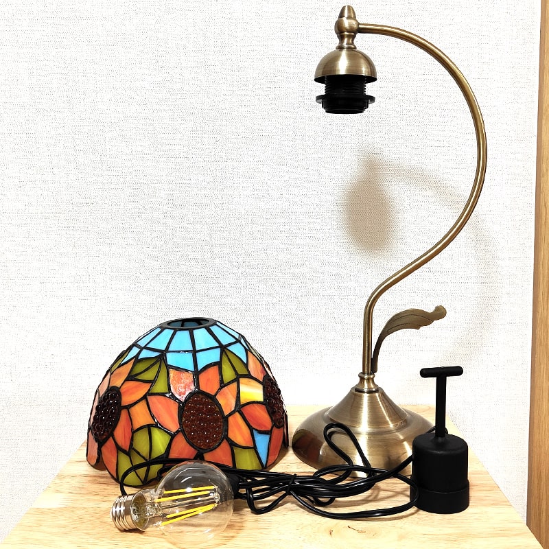 テーブルランプ フラワー おしゃれ ステンドグラス LED ライト お花