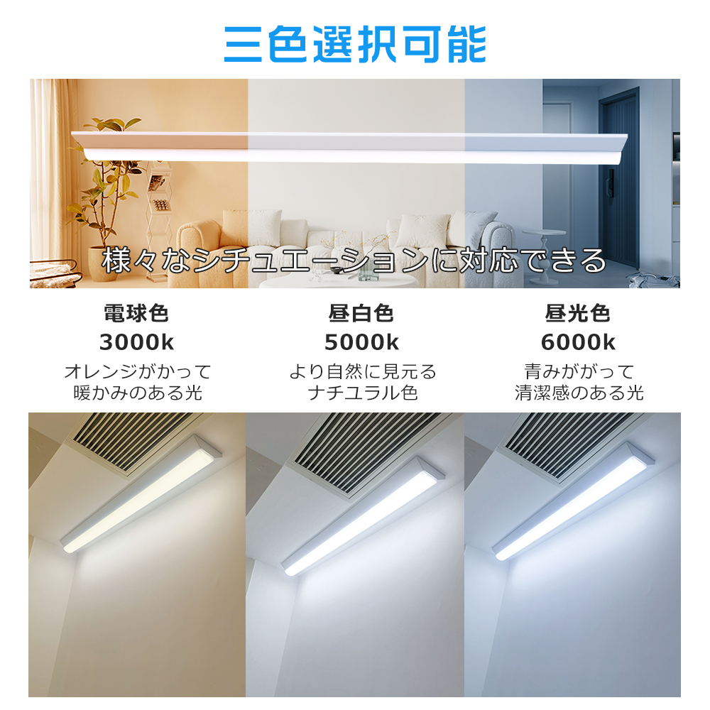 LED ベースライト 逆富士 20W型2灯相当 薄型 25W 5000LM LED蛍光灯 20W