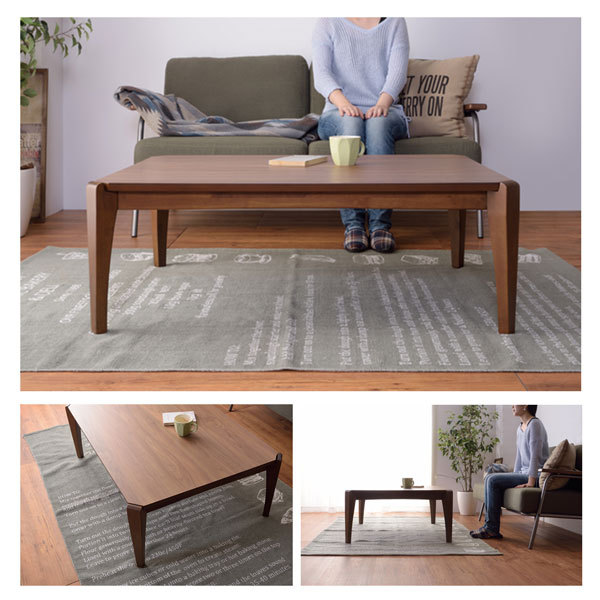 コタツテーブル2WAY 正方形 W105×D75×H38cm 天然木化粧繊維板