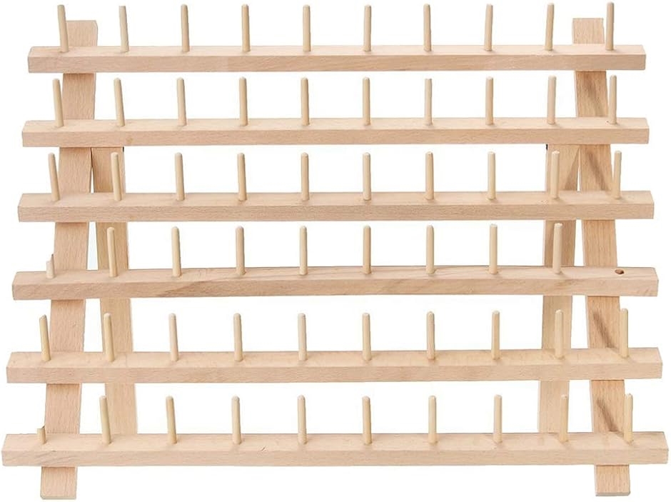 morytrade 糸巻ラック ミシン糸 刺繍糸 糸立て 台 木製 収納 スタンド