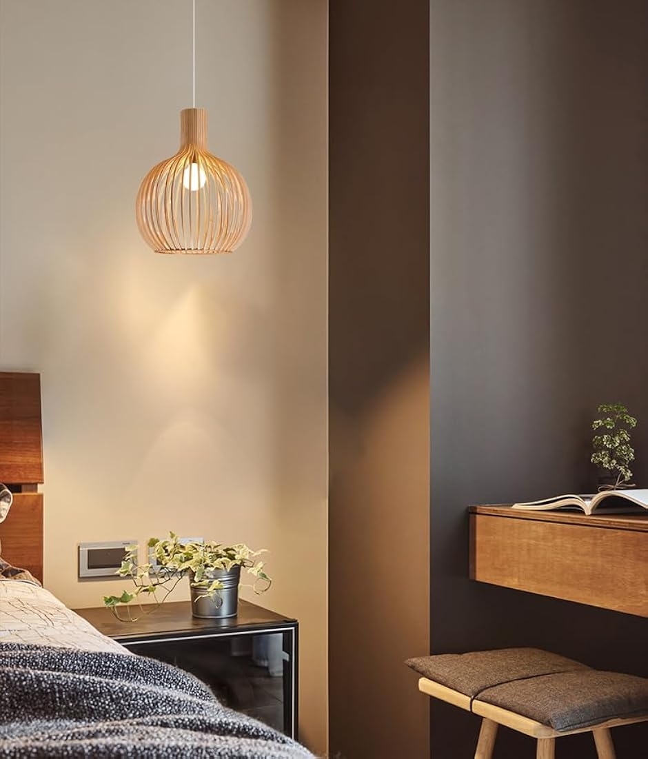 KY LEE ペンダントライト おしゃれ 天井照明 照明器具 木製 和風