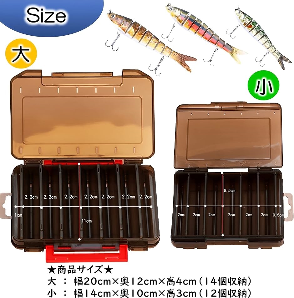 リバーシブル ルアーケース タックルボックス 収納 釣具収納ボックス