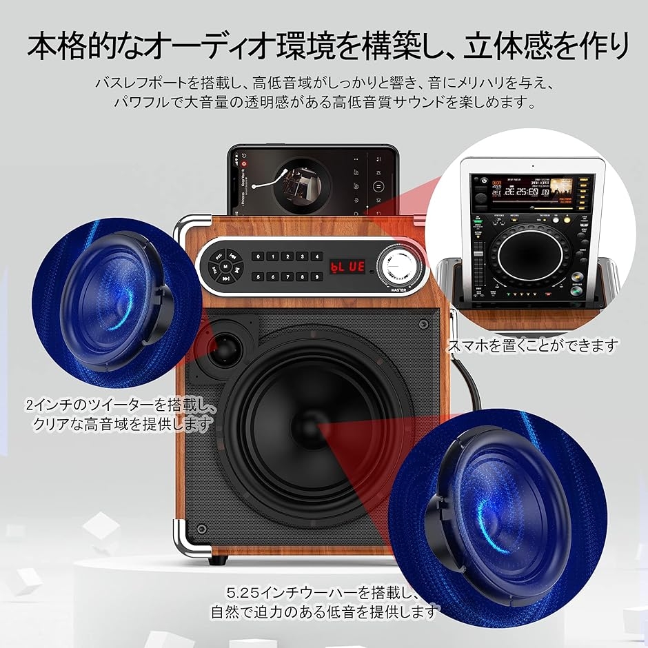 スピーカーセット 拡声器 ワイヤレスマイク2本 Bluetooth 5.0対応 高