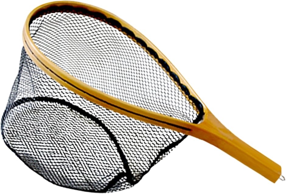 ランディングネット 渓流 ラバーネット タモ網 軽量 木製 フライ