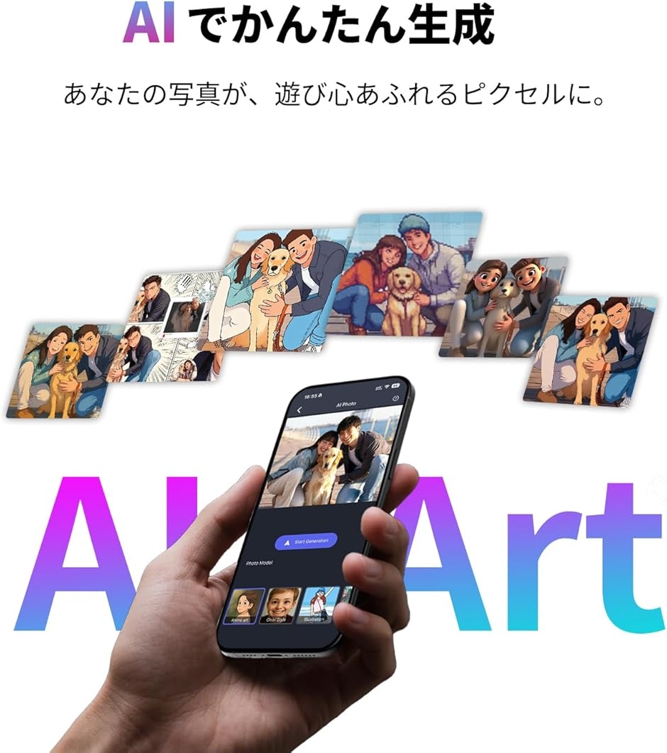 Wi-Fi6対応 Times Frame デジタルフォトフレーム 革新な半透明 RGBIC