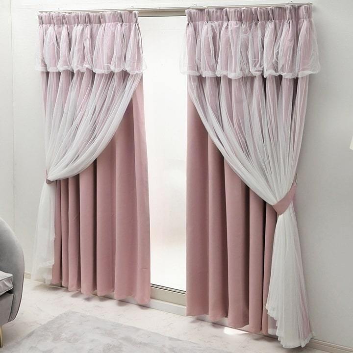 ドレープカーテン レイヤードカーテン 姫系 2重カーテン 2級遮光