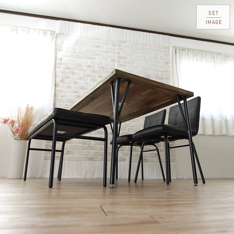 ダイニングベンチ アンティーク風 ブラック ブラウン シンプル