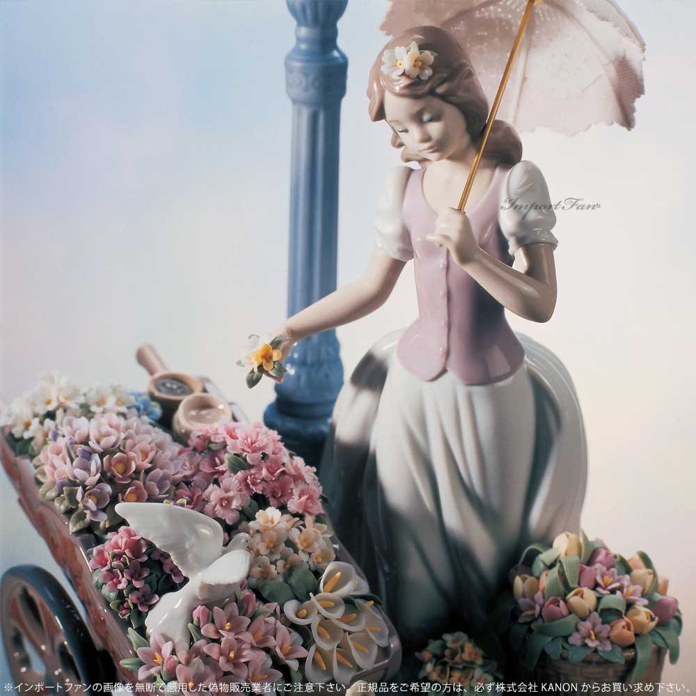 LLADRO（リヤドロ） 花の街角 女性 鳩 ハト 置物 01006809 LLADRO