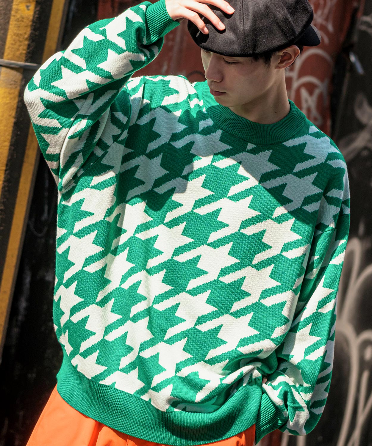 improves（インプローブス） ニットセーター メンズ クルーネック 千鳥