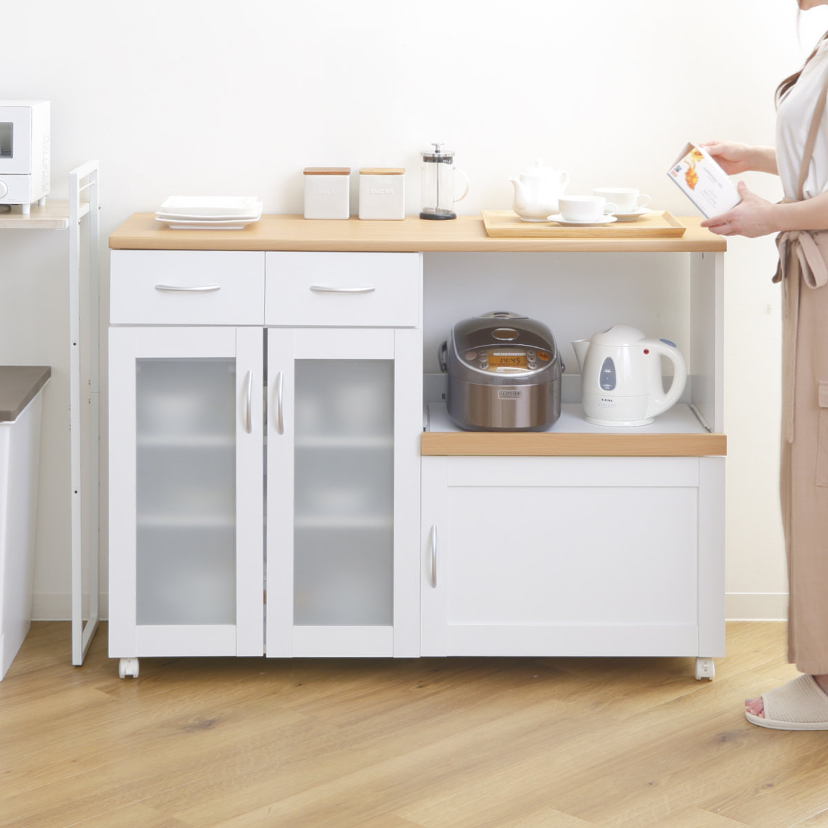 120 キャスター付 キッチンボード キッチンカウンター」の人気商品一覧