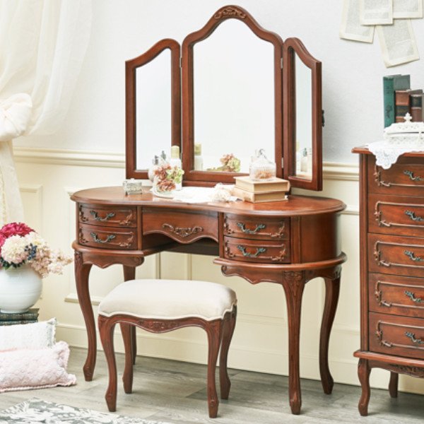 HAGiHARA（萩原） ドレッサー 幅115cm 猫脚 姫系 三面鏡 アンティーク