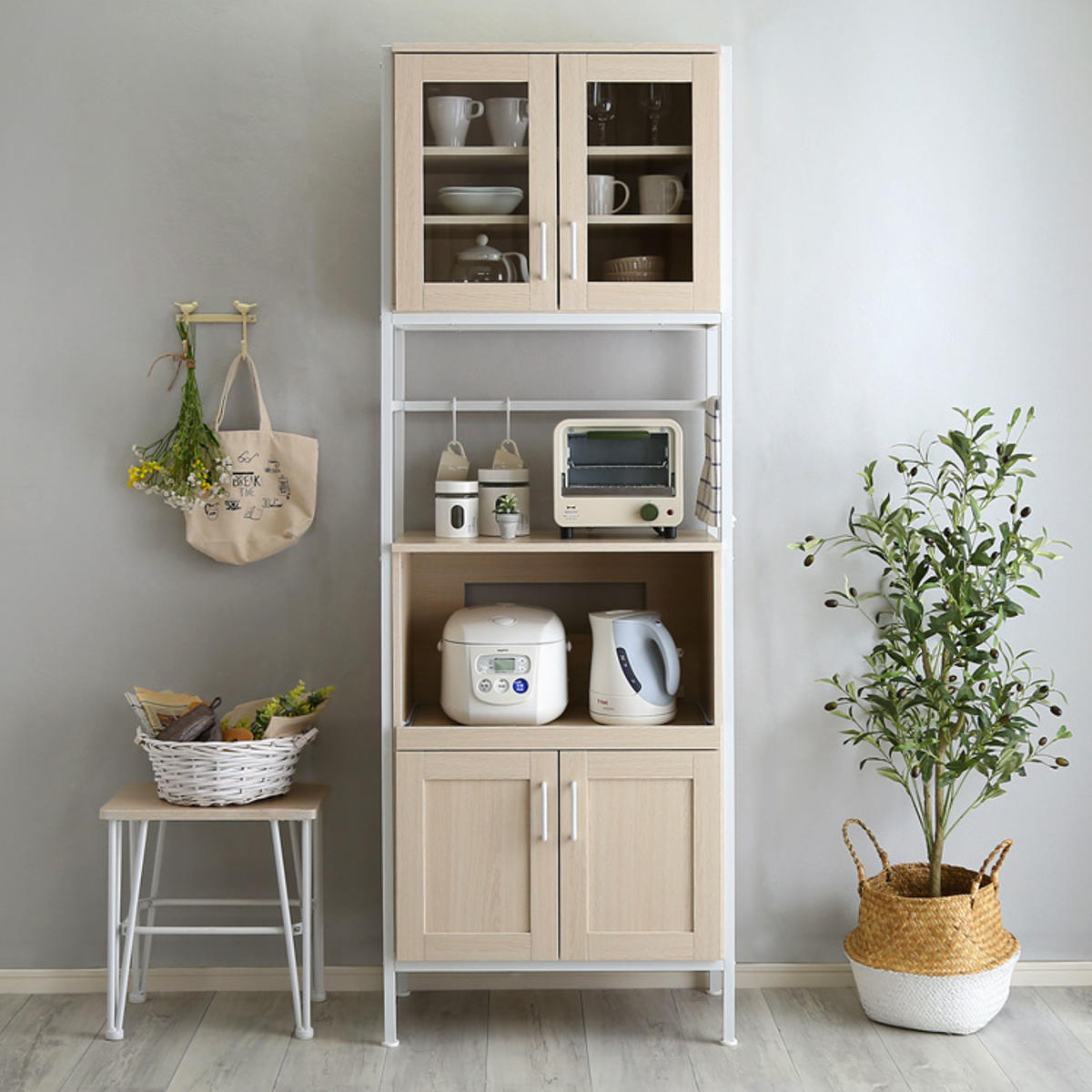 ホームテイスト（HOME taste） 食器棚 幅64cm レンジラック