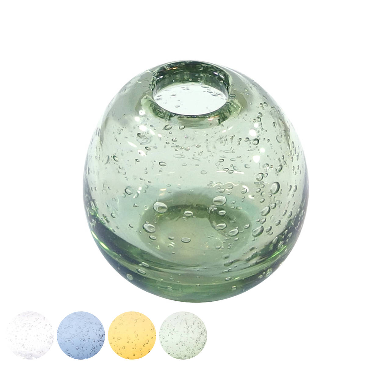 花瓶 手吹きバブルガラスフラワーベース ボールS ガラス （ 花びん