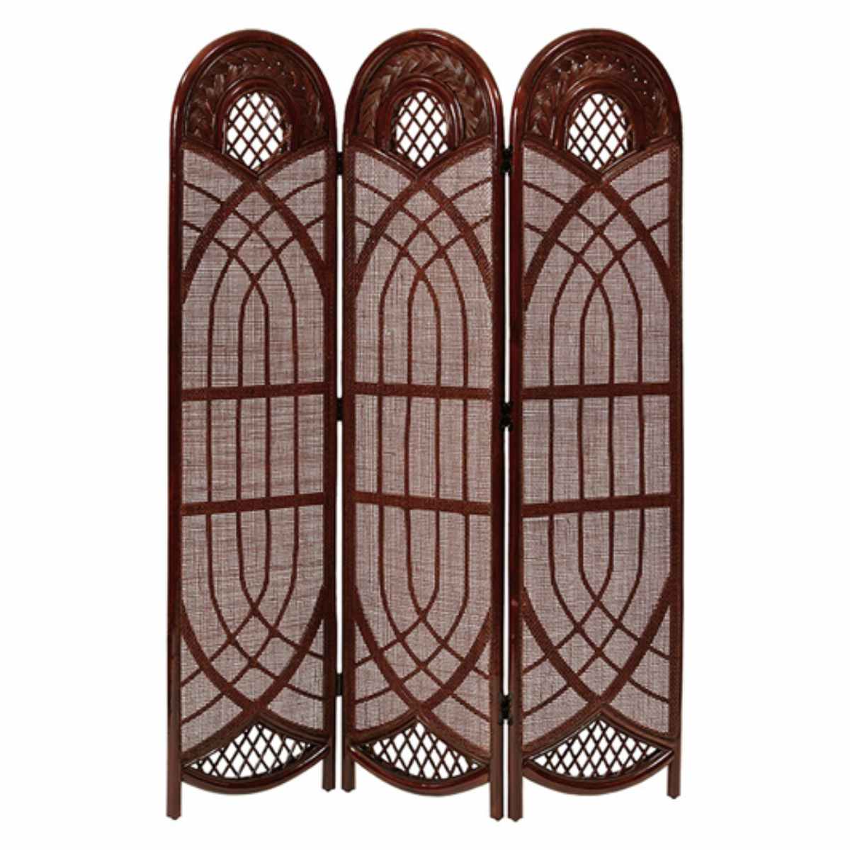 籐 スクリーン 間仕切り 3連 畳める （ ラタン パーテーション 目隠し