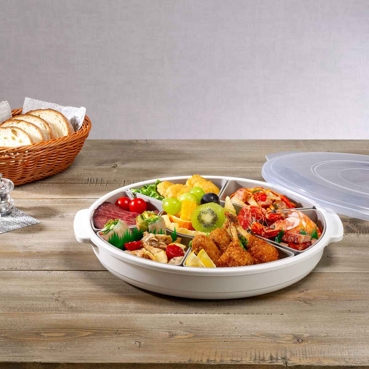 オードブル皿 39cm 仕切り皿 プラスチック （ オードブル容器 盛皿