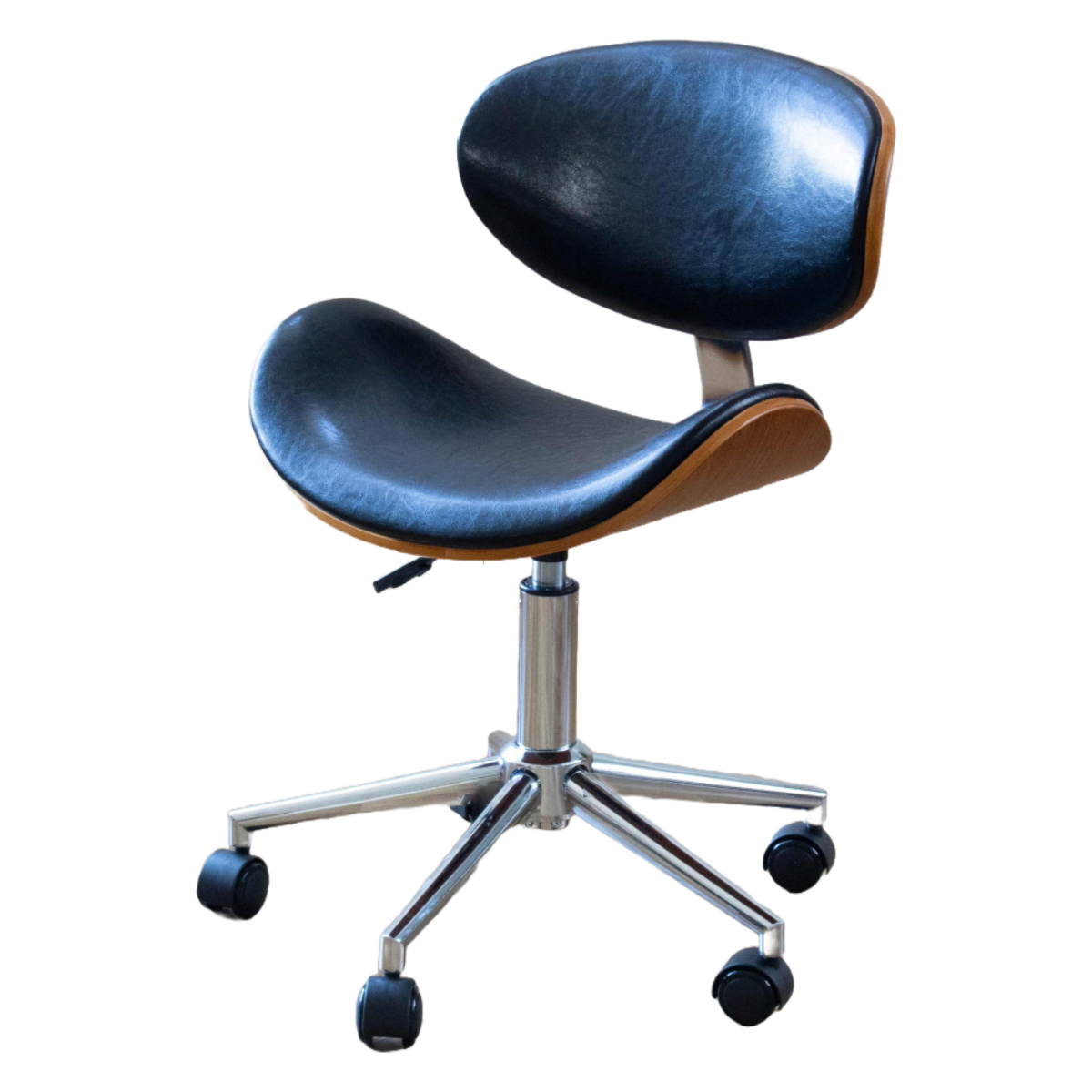 オフィスチェア 座面高43~56cm 回転 昇降式 レザー調 ノースチェア