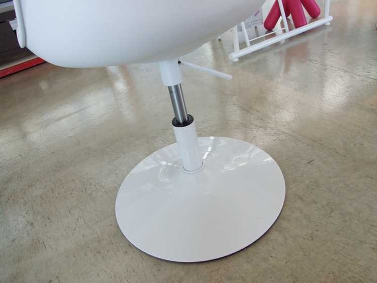 ダイニングチェア 昇降 高さ調節 白 ホワイト 360度回転 ガス圧昇降式