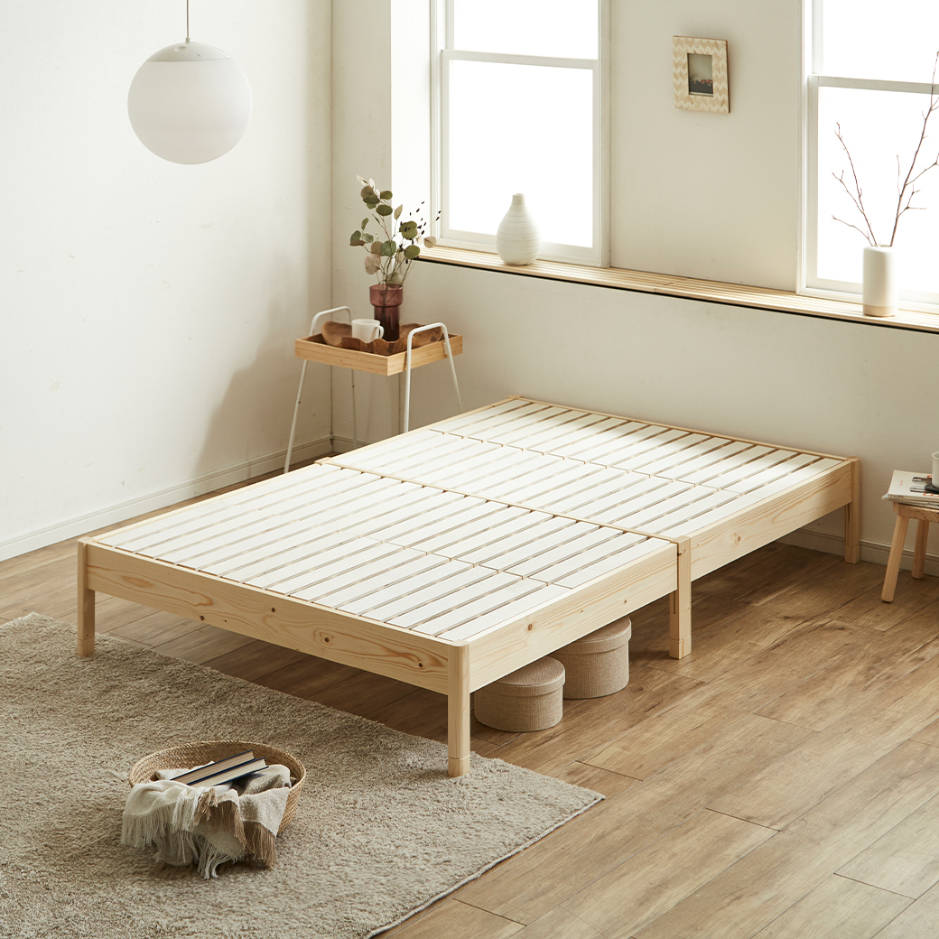 ネルコンシェルジュ 簡単組み立てベッド すのこベッド 工具不要