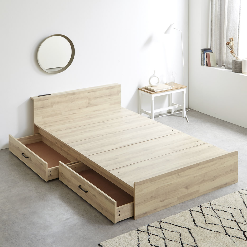 ネルコンシェルジュ 収納付きベッド ステージベッド セミダブル