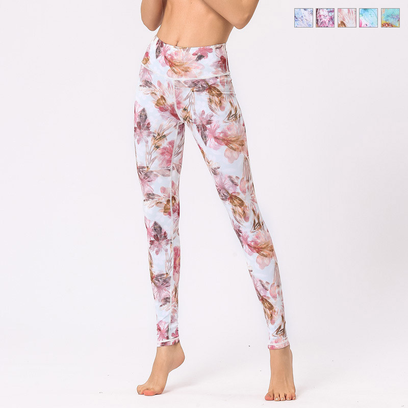 ヨガ パンツ レギンス 花柄 美脚 yoga ジム ヨガウェア スパッツ