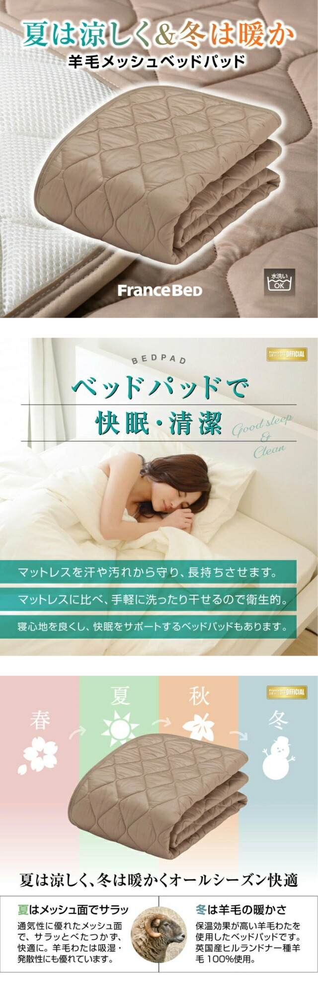 フランスベッド（FRANCEBED） お得な2枚セット オールシーズン対応